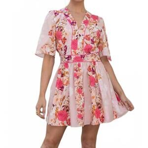 NEW STRUT & BOLT flower mini dress in pink